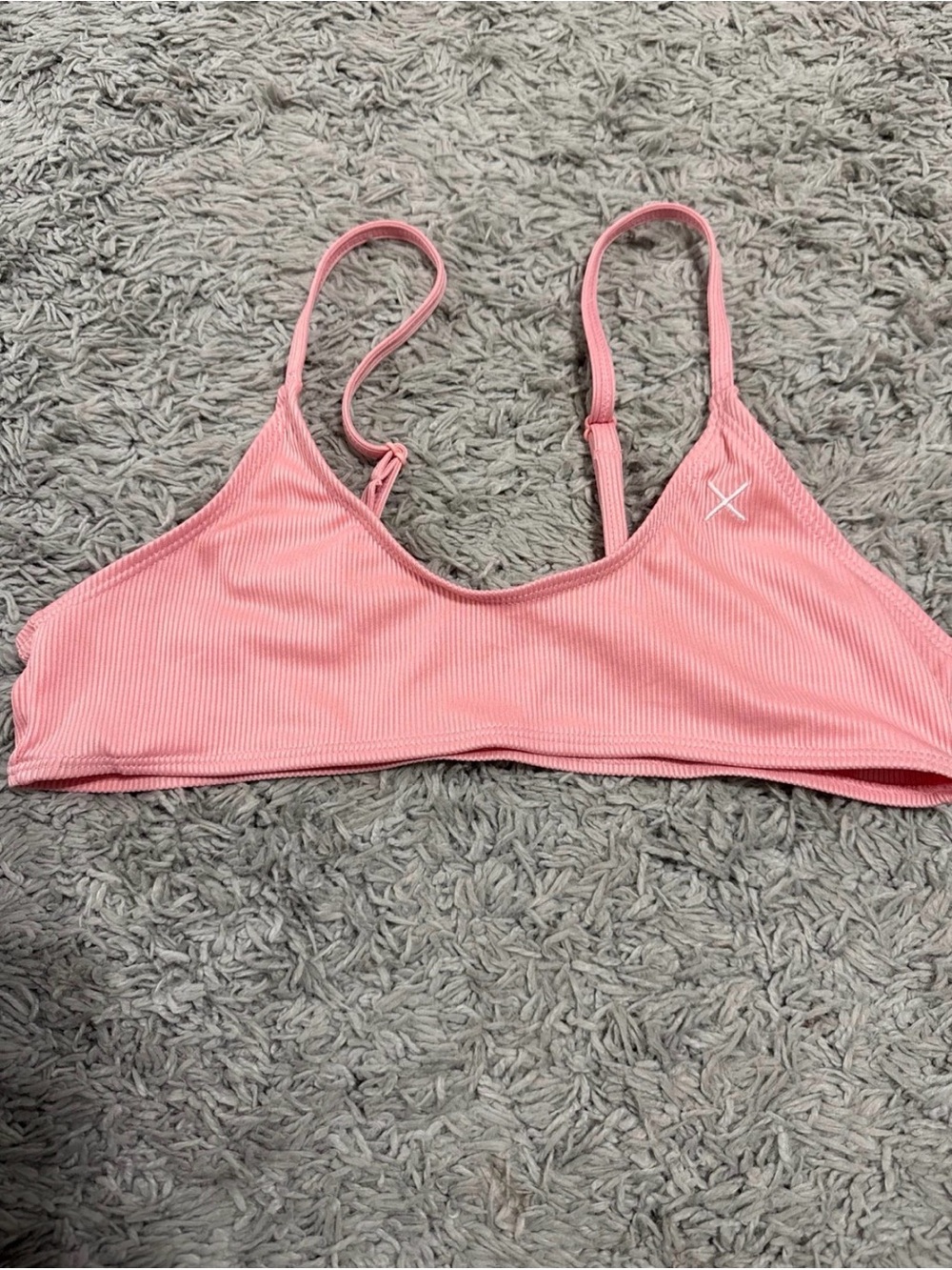 Boutine LA Ribbed Pink Bikini Top